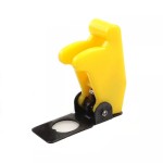 Metallic switch for vehicles, ON and OFF, yellow led, matt yellow plastic cover